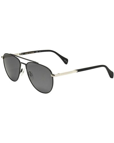 Rag & Bone Rnb1044 55mm Polarized Sunglasses - Metallic