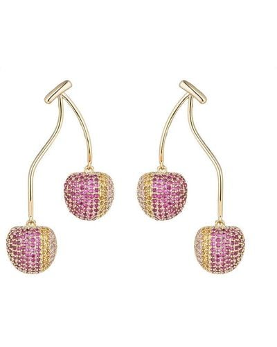 Eye Candy LA The Luxe Collection Cz Drop Earrings - Pink