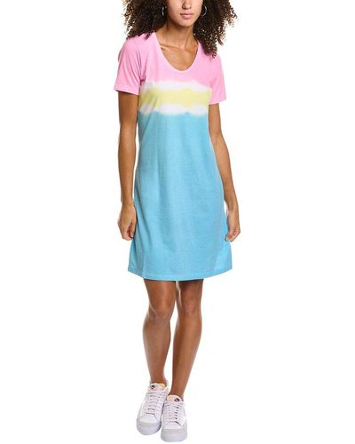 Sol Angeles Spring Dip Dye T-shirt Dress - Blue