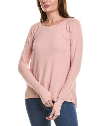 Michael Stars Notched High-low T-shirt - Pink