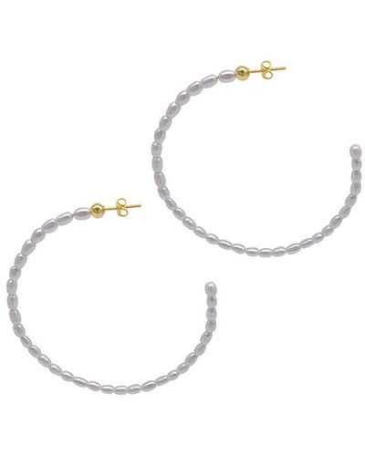 Adornia 14k Plated Hoops - White