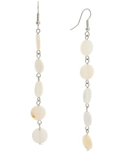 Kenneth Jay Lane 11mm Mother-of-pearl Dangle Earrings - White