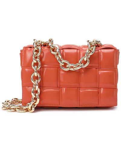 Tiffany & Fred Paris Puffy Leather Shoulder Bag - Red