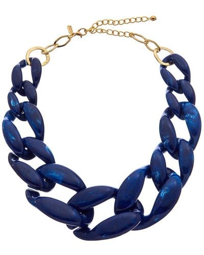 Kenneth Jay Lane Plated Resin Collar Necklace - Blue