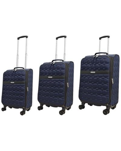 Adrienne Vittadini Quilted Collection 3pc Luggage Set - Blue