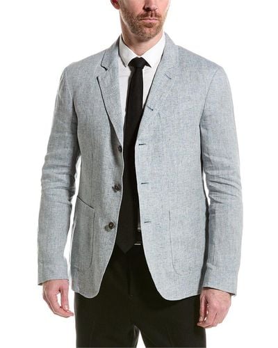 John Varvatos Slim Fit Linen Jacket - Gray