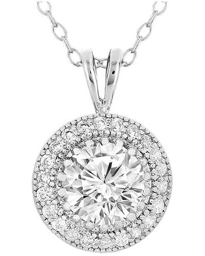 Genevive Jewelry Silver Cz Necklace - White