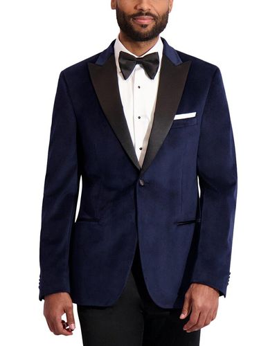 Ike Behar Satin Tuxedo Jacket - Blue
