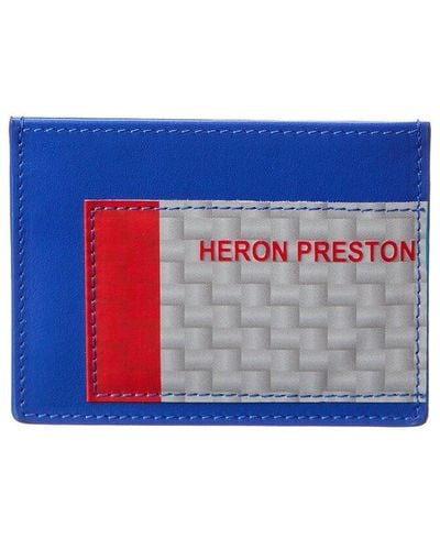 Heron Preston Hp Tape Leather Card Case - Blue