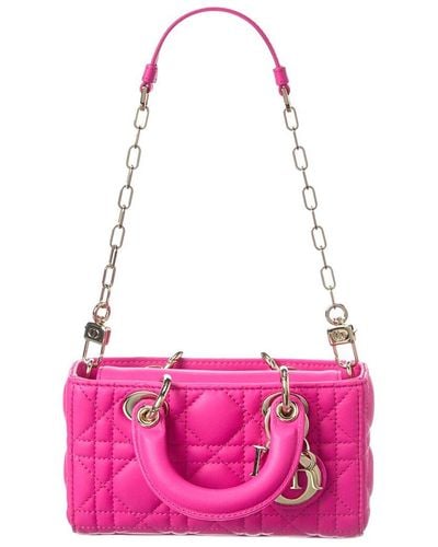 Dior Lady Small Leather Tote - Pink