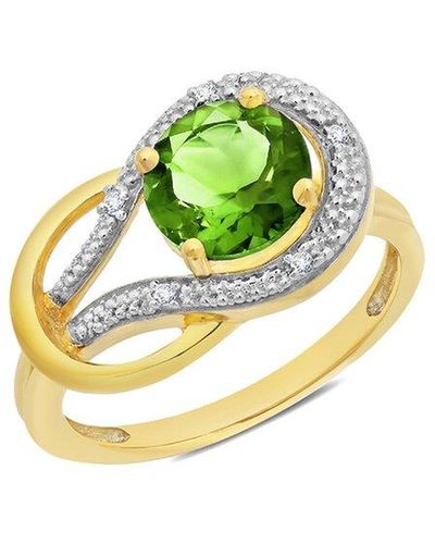 MAX + STONE Max + Stone 10k 2.30 Ct. Tw. Diamond & Peridot Eternity Ring - Green