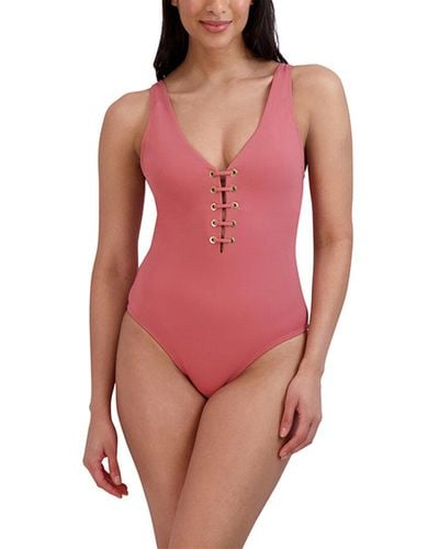 BCBGMAXAZRIA Lace-up Grommet One-piece - Red