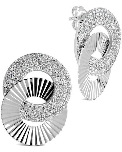 Sterling Forever Cz Adelina Drop Studs - Metallic