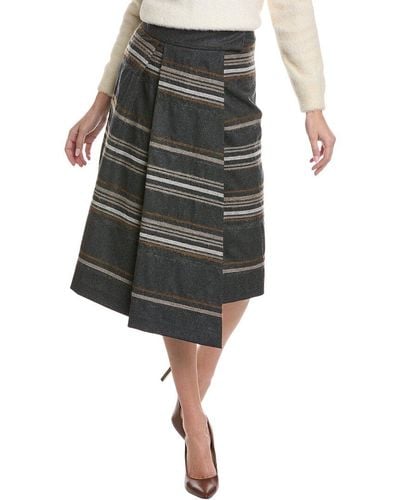 Brunello Cucinelli Wool Skirt - Gray