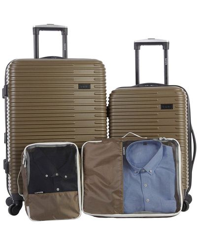 Kensie 4pc Hillsboro Rolling Hardside Luggage Set - Gray