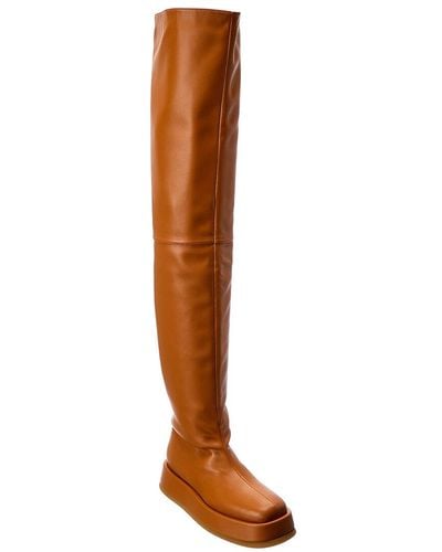 Gia Borghini X Rhw Rosie 10 Leather Thigh-high Boot - Brown