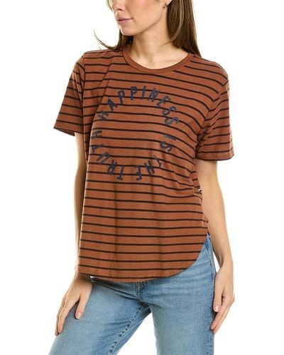 Sol Angeles Mini Stripe Happiness T-shirt - Brown