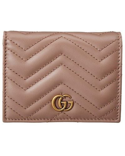Gucci GG Marmont Leather Card Case - Brown