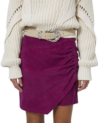 IRO Malawi Leather Mini Skirt - Purple