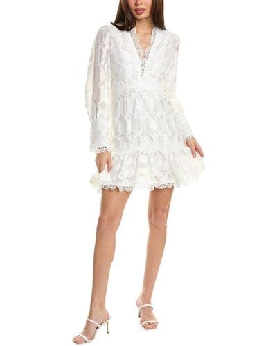 Beulah London Lace Mini Dress - White