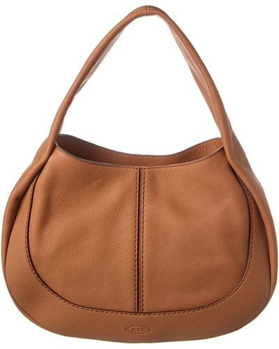 Tod's Logo Leather Tote - Brown