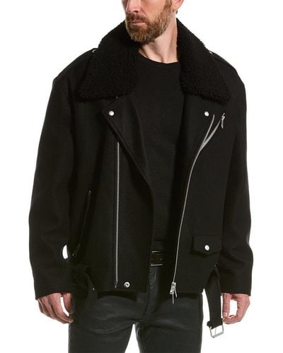 AllSaints Mard Wool-blend Biker Jacket - Black