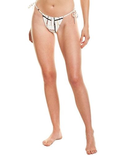WeWoreWhat Ruched String Bikini Bottom - White