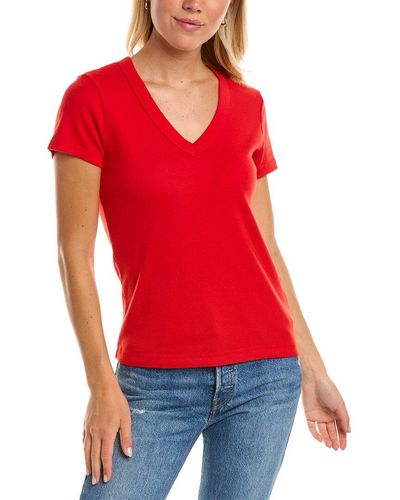 Michael Stars Nikki V-neck T-shirt - Red