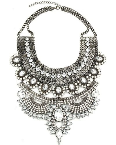 Eye Candy LA Luxe Collection Crystal & Acrylic Bold Necklace - Grey