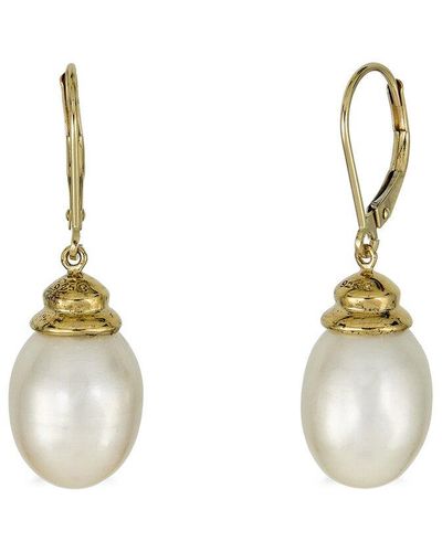 Belpearl Silver Pearl Dangle Earrings - Metallic