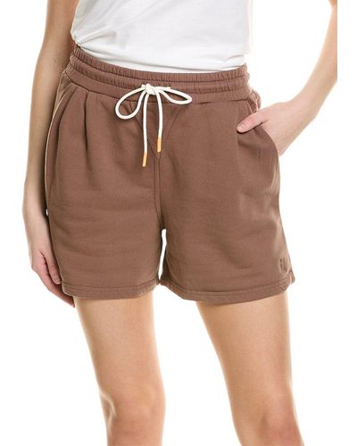 Monrow Flared Sweat Short - Brown