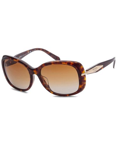 Prada Pr04Zsf 58Mm Polarized Sunglasses - Brown