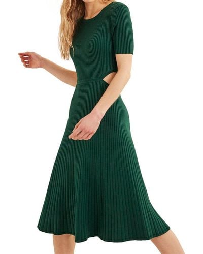 Boden Cut Out Knitted Midi Dress - Green