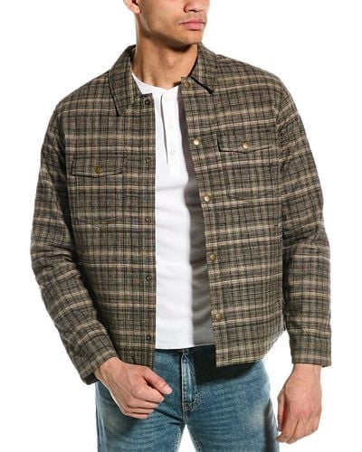 Billy Reid Theo Linen-blend Shirt Jacket - Gray