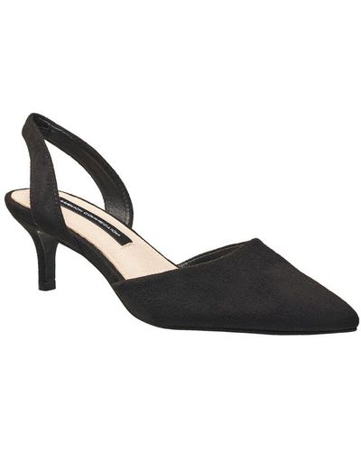 French Connection Delight Slingback Kitten Heel Sandals - Black