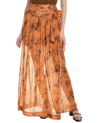 Sabina Musayev Patina Silk-blend Maxi Skirt - Orange