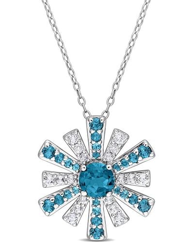 Rina Limor Silver 2.39 Ct. Tw. Gemstone Pendant Necklace - Blue