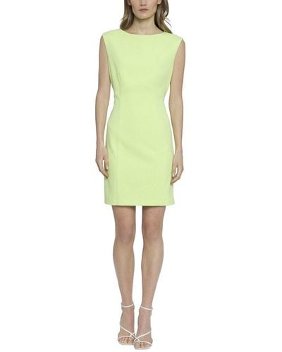 Donna Morgan Scuba Crepe Long Sleeve Mini Dress - Green