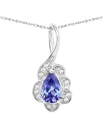 Diana M. Jewels Fine Jewellery 14k 0.40 Ct. Tw. Diamond & Tanzanite Pendant - Blue