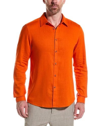Paisley & Gray Cabo Linen-blend Shirt - Orange