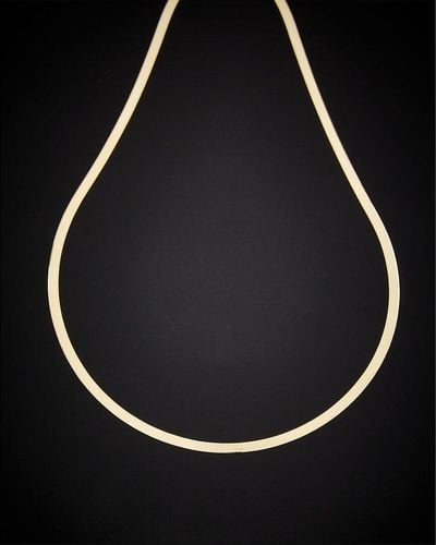 Italian Gold 14k Herringbone Necklace - Black