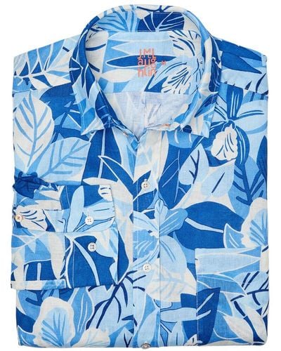 J.McLaughlin J. Mclaughlin Tropika Gramercy Linen Shirt - Blue