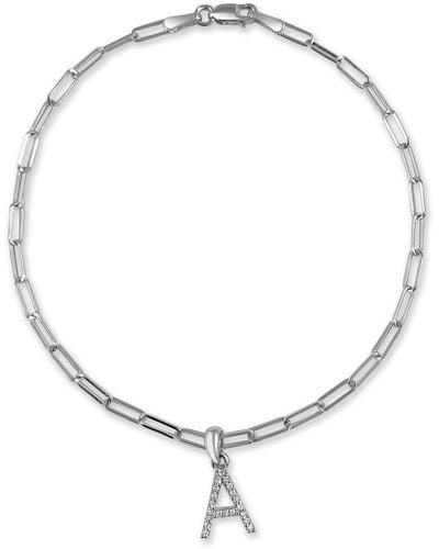 Sabrina Designs 14k 0.08 Ct. Tw. Diamond Initial Bracelet (a-z) - Metallic