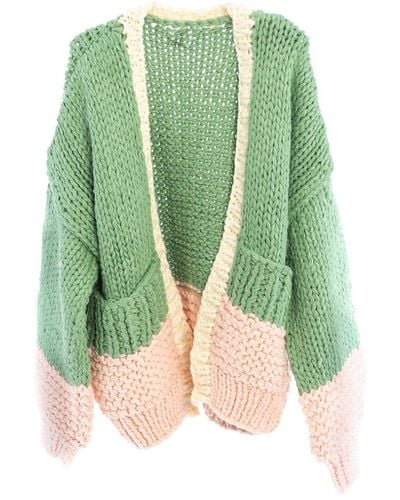 Saachi Knit Oversized Jacket - Green