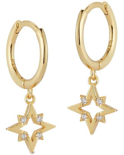 Glaze Jewelry Silver Starburst Huggie Earrings - Metallic