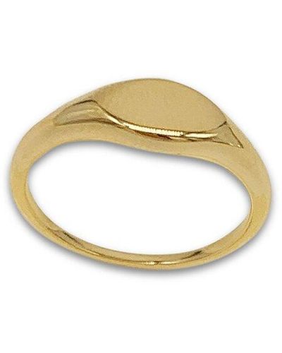 Adornia 14k Plated Signet Ring - Metallic