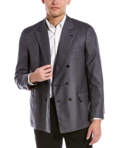 Brunello Cucinelli Double-breasted Wool Suit Jacket - Grey