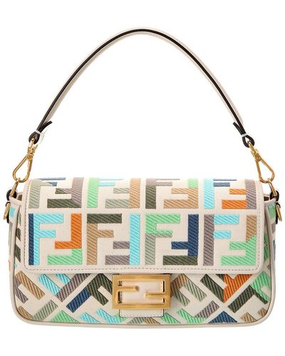 Fendi Baguette Canvas Shoulder Bag - Multicolour