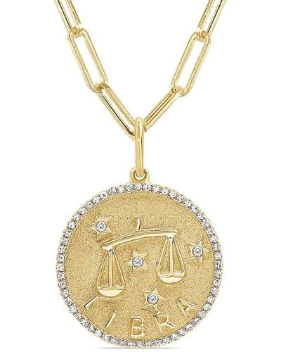 Sabrina Designs 14k 0.21 Ct. Tw. Diamond Zodiac Libra Necklace - Metallic