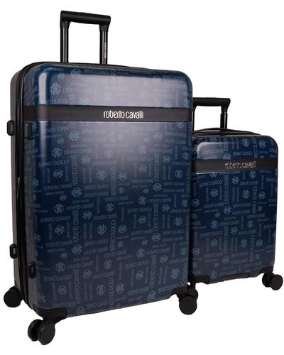 Roberto Cavalli Molded Monogram Luggage Set - Blue